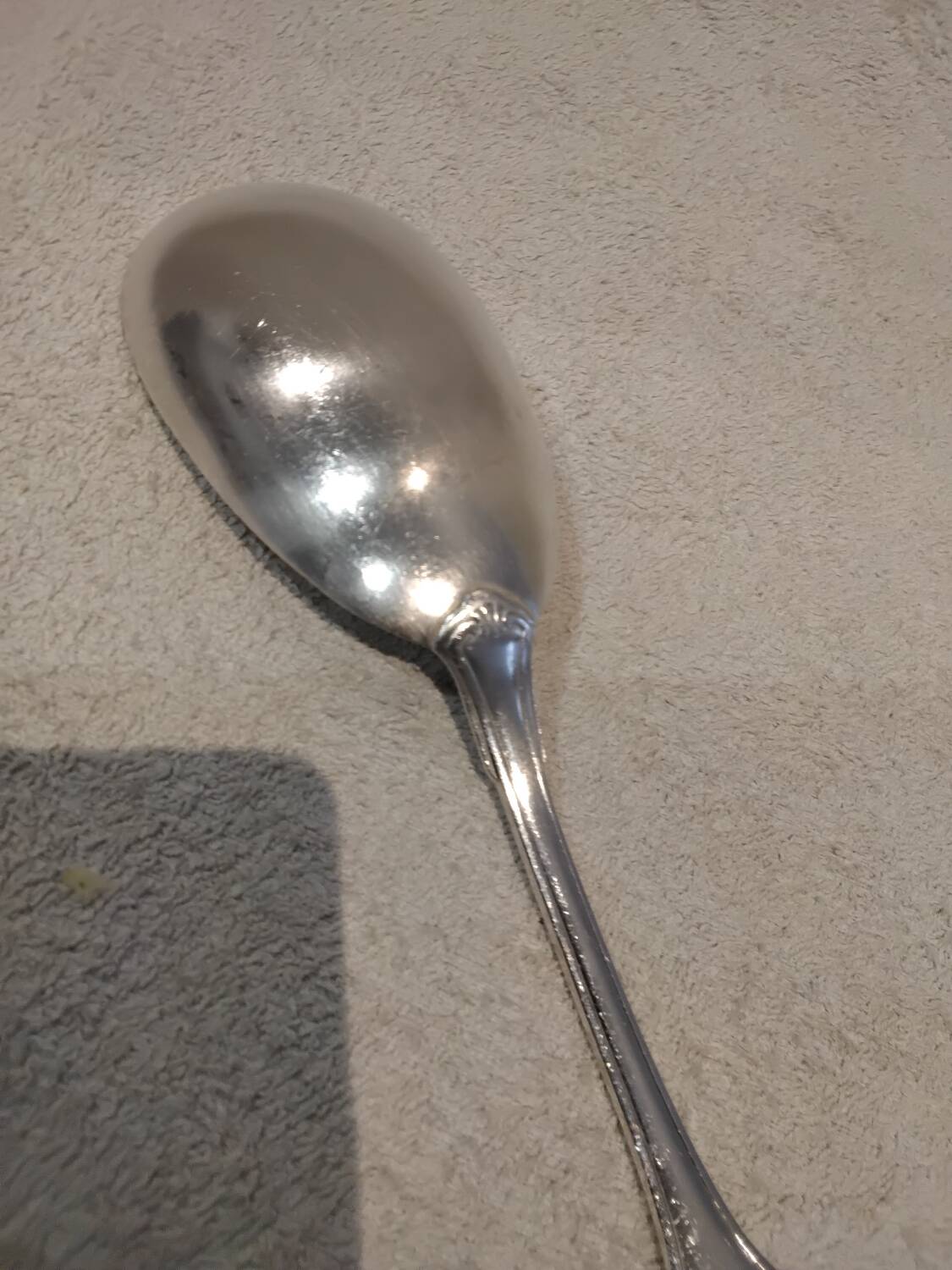 Silver plated rice serving spoons, Christofle Vendome, 25cm