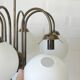 Large Mid Century Chandelier / Vintage Copper Gooseneck Pendant Light / Space Age / Yugoslavia 80's