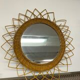 Rattan sun mirror