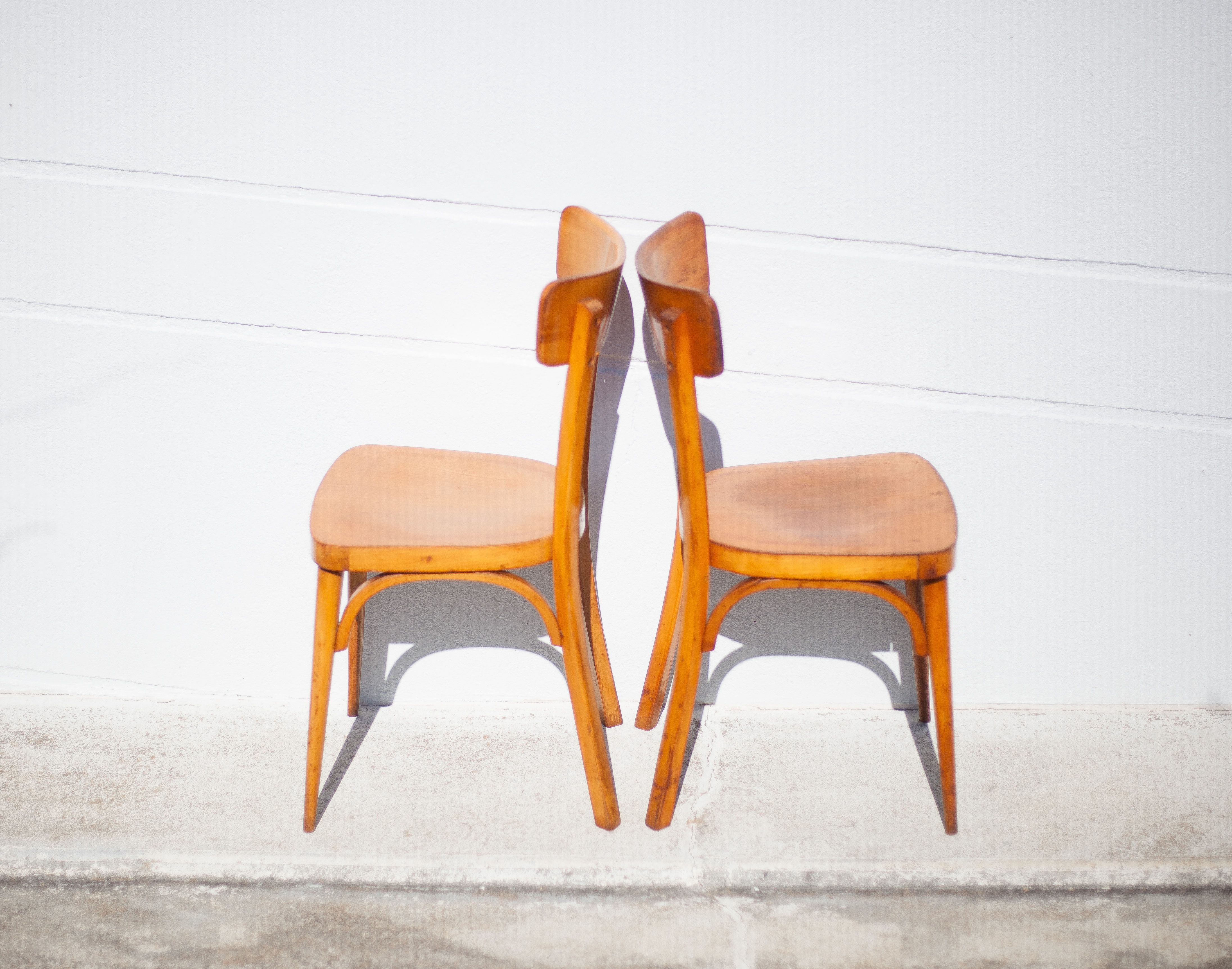 Pair of vintage wooden chairs