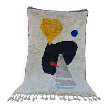 Authentique tapis marocain en laine tissé à la main, 250x150 cm