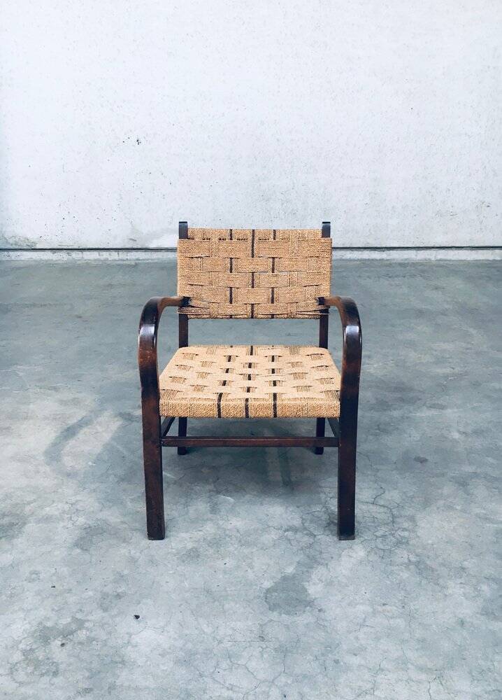 Bauhaus Style Rope Armchair by Axel Larsson, 1930s
