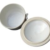 French antique glazed stoneware soup tureen, Saint Uze 6.3"