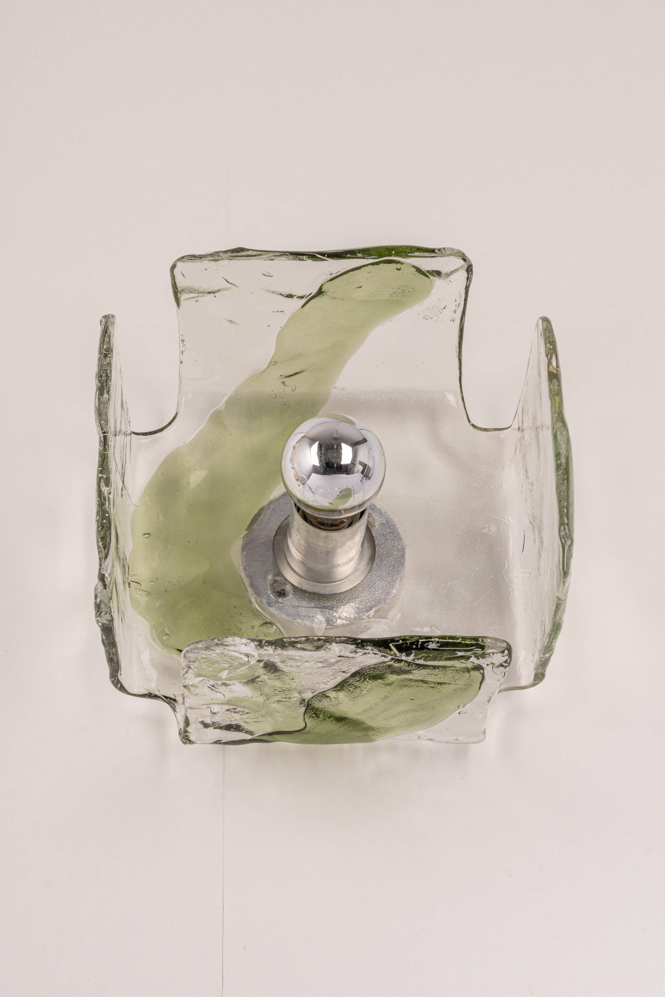 Glass wall lamp designed by Carlo Nason for Kalmar, 1960s.