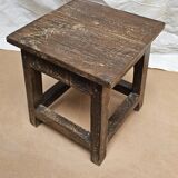 Small teak stool with 1 drawer