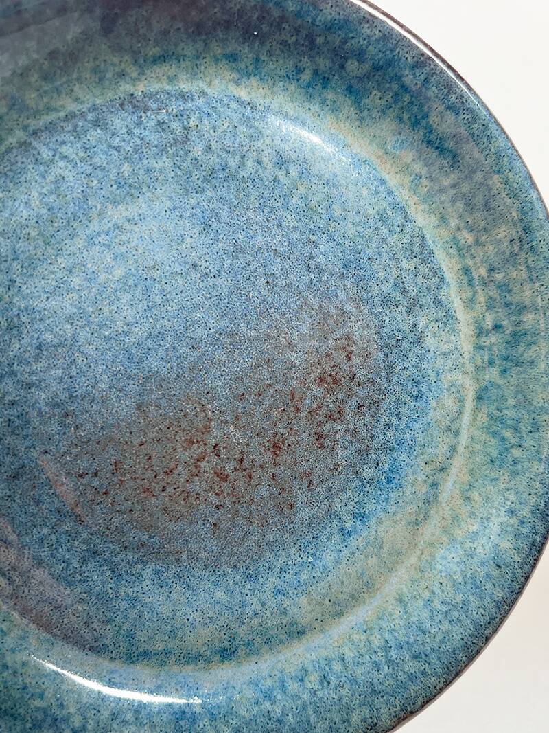 Small blue ceramic plate Signed JYL - Jean Yves Lemonnier