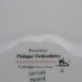 Limoges Philippe Deshoulières L 25.5 cm porcelain octagonal plate