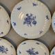 Set of 12 dessert plates blue flowers porcelain Aquitaine