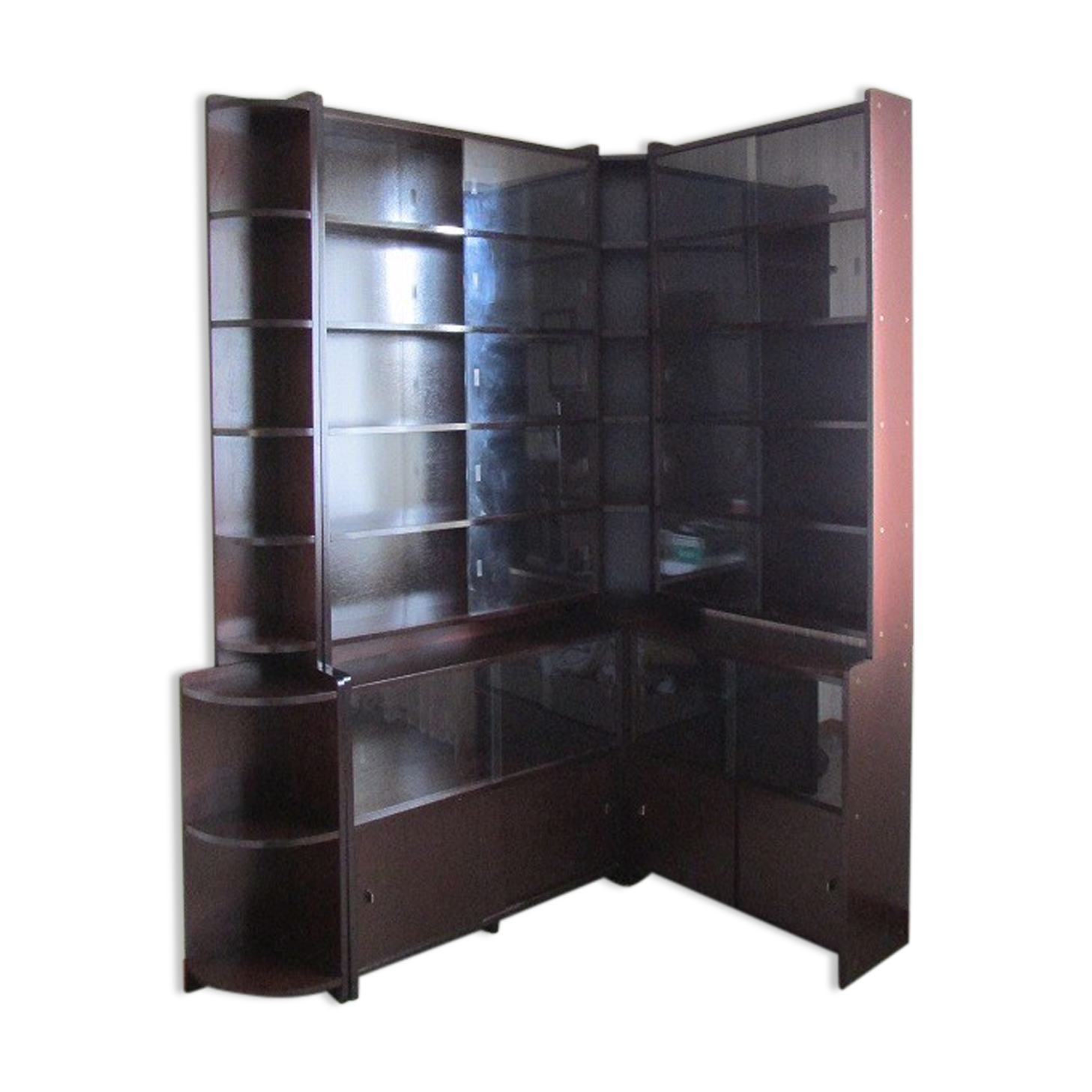 Scandinavian style angle bookcase, modular, 1970s