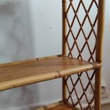Blond rattan shelf