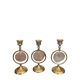 Trio de bougeoirs nacre et laiton