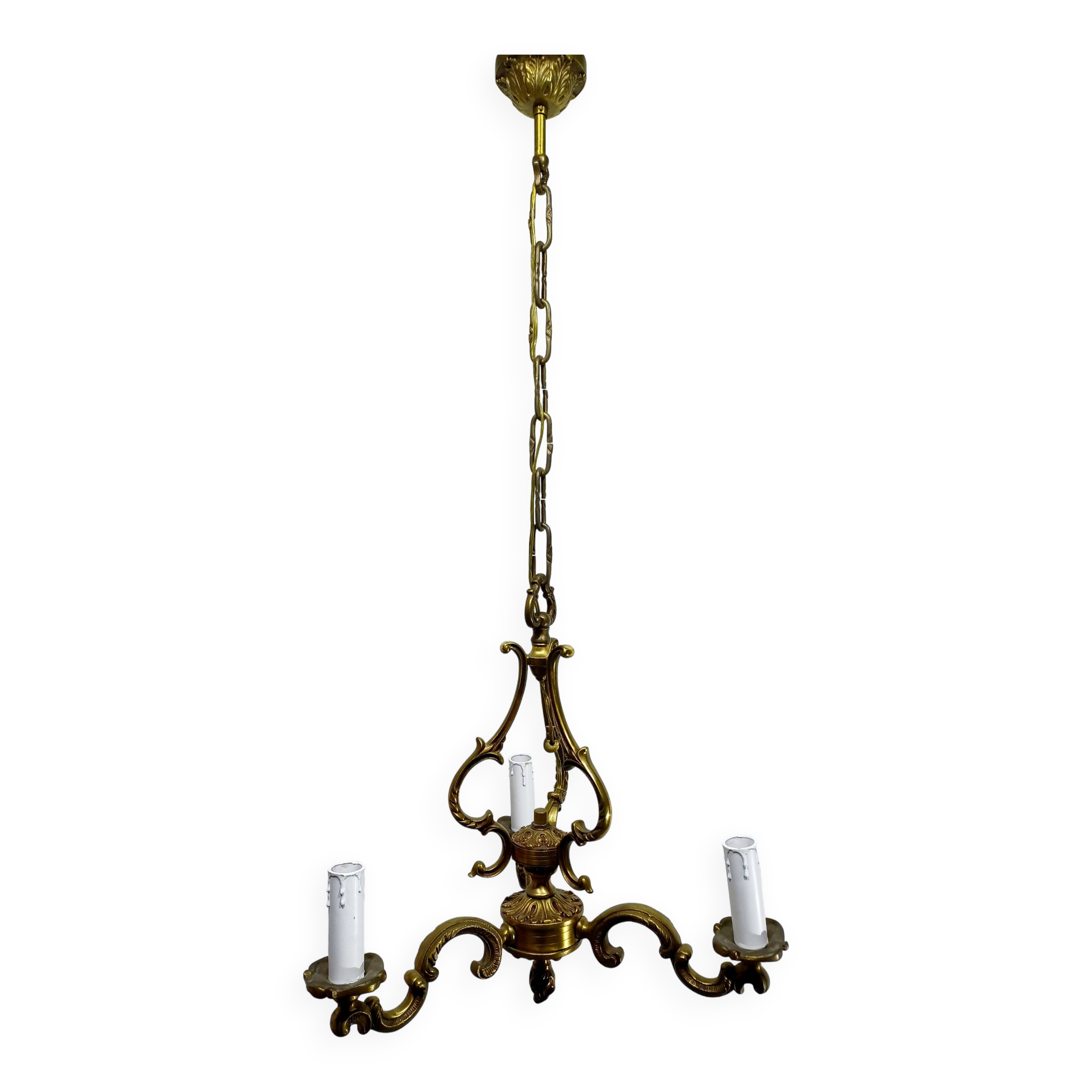 3-light bronze chandelier