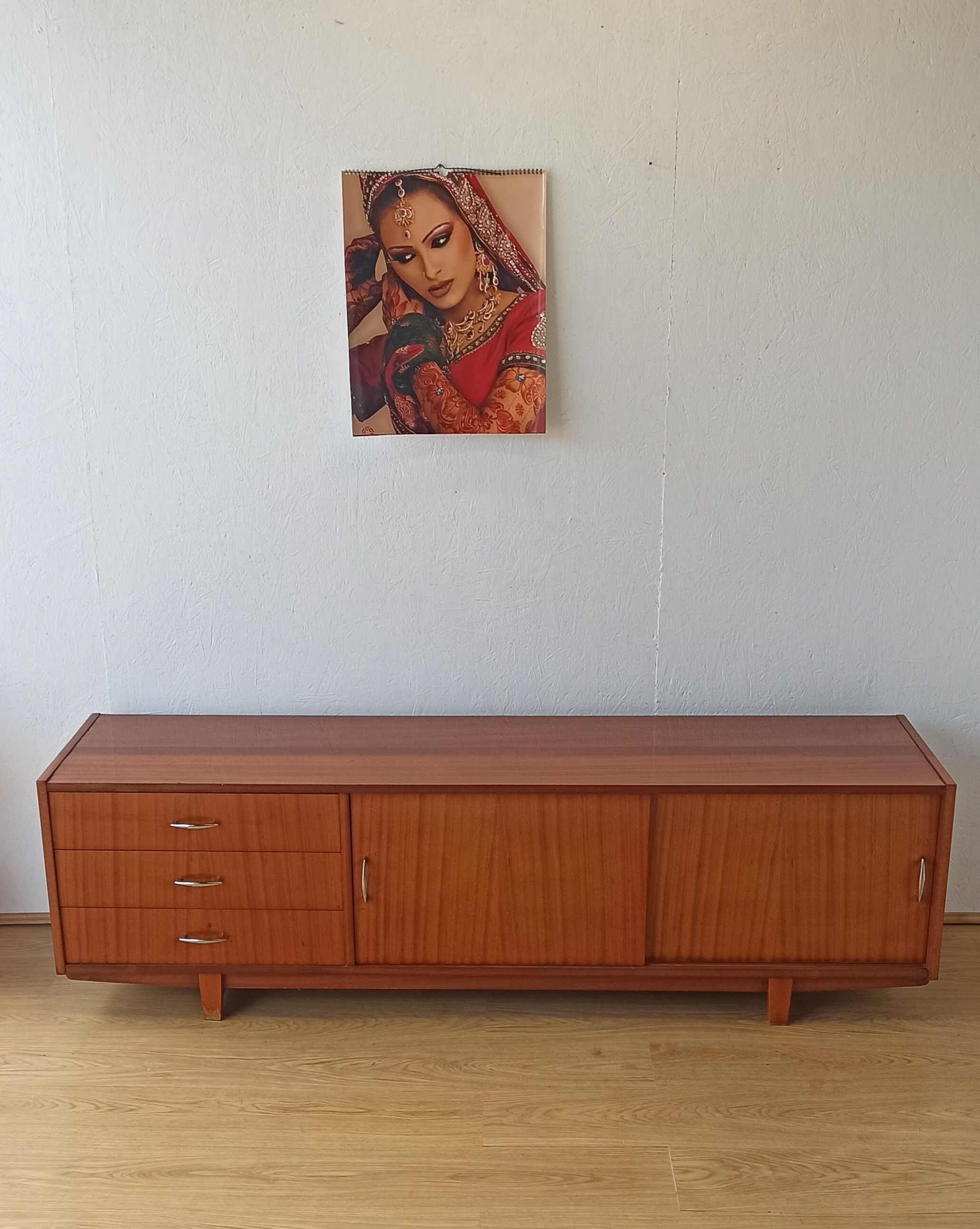 Vintage lowboard with drawers and shelves, 1970