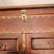 Vintage antique wooden and copper chest
