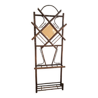 Coat rack for hats and umbrellas, bamboo, 19th century.