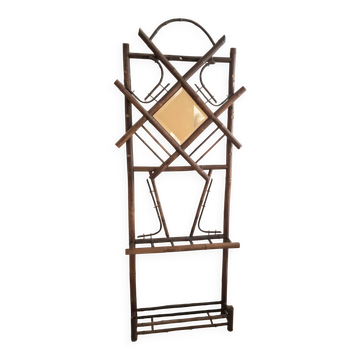 Coat rack for hats and umbrellas, bamboo, 19th century.