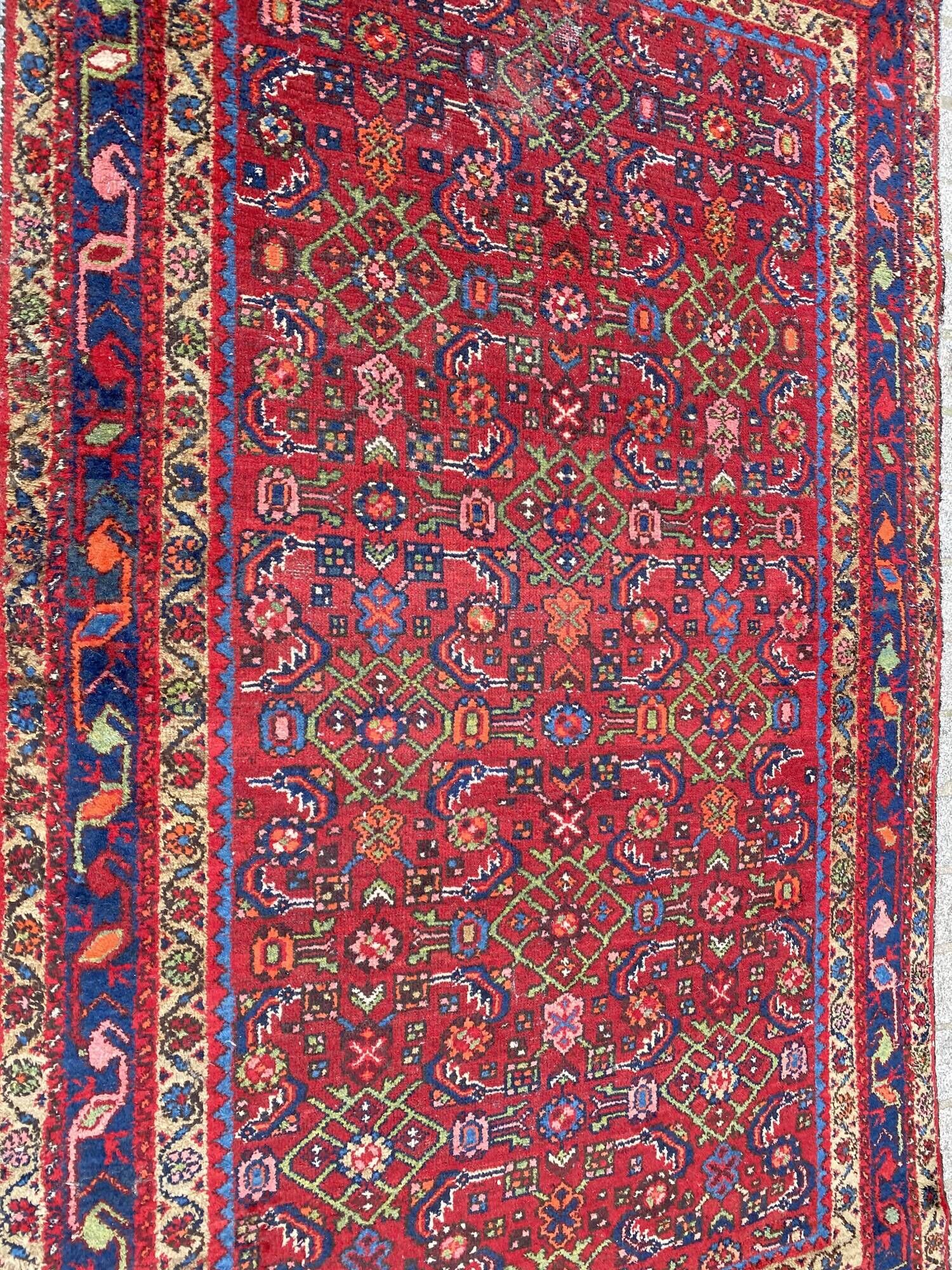 Handmade ancient persian hamadan carpet 120x204 cm
