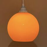 Suspension en opaline orange ronde Space Age, 1970