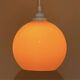 Round pendant light in orange opaline glass, vintage 1970s - Space Age