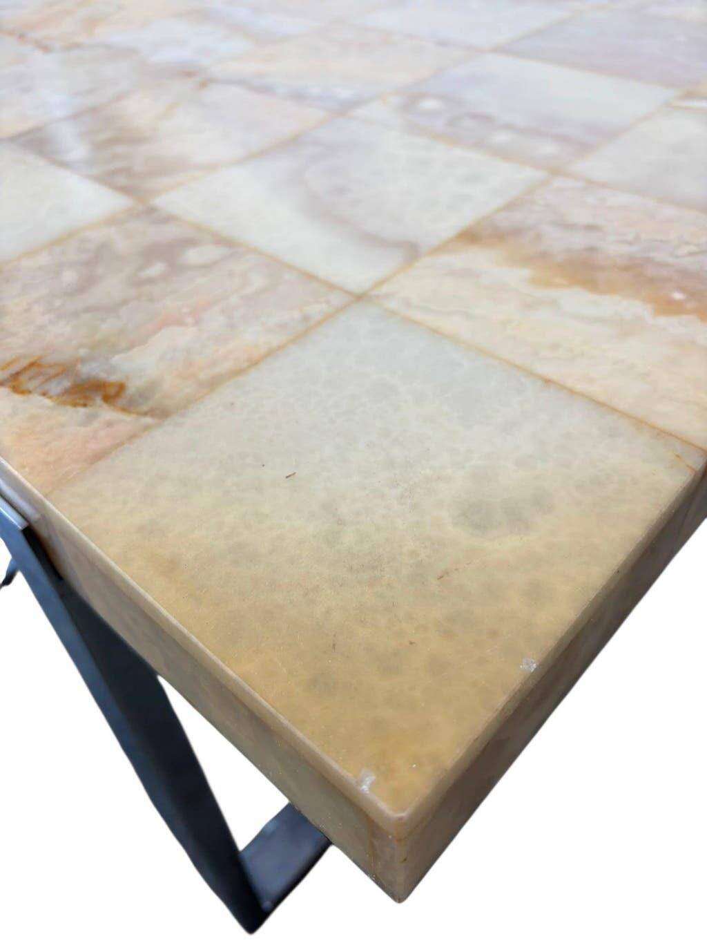 Vintage chrome square coffee table