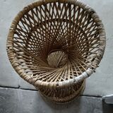 Porte-plante, cache-pot en rotin