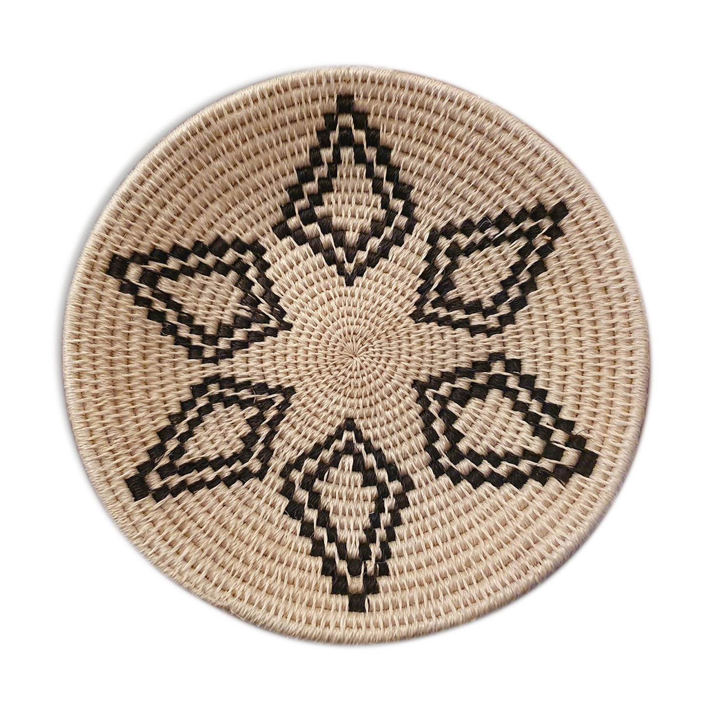 African woven wall basket, woven basket, ethnic and natural Boswana