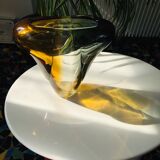 Mid-century blown crystal tricolour vase by Per Lütken