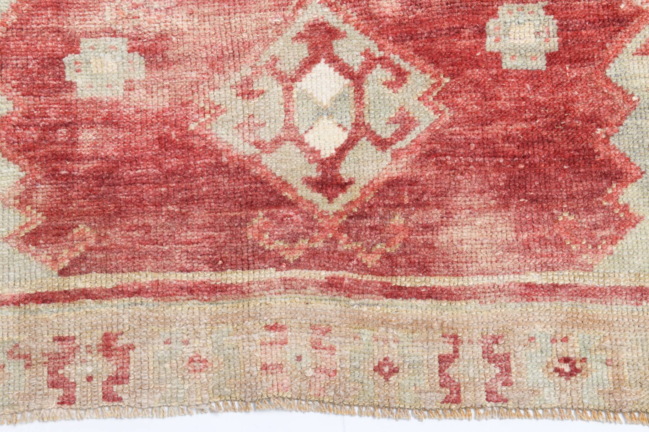 3x9 Red & Beige Geometric Pattern Persian Runner Rug, 80x280Cm