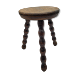 Tripod wood stool with foot balls