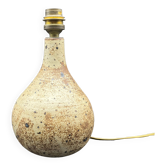 Pied de lampe en céramique  gres pyrite forme poire style