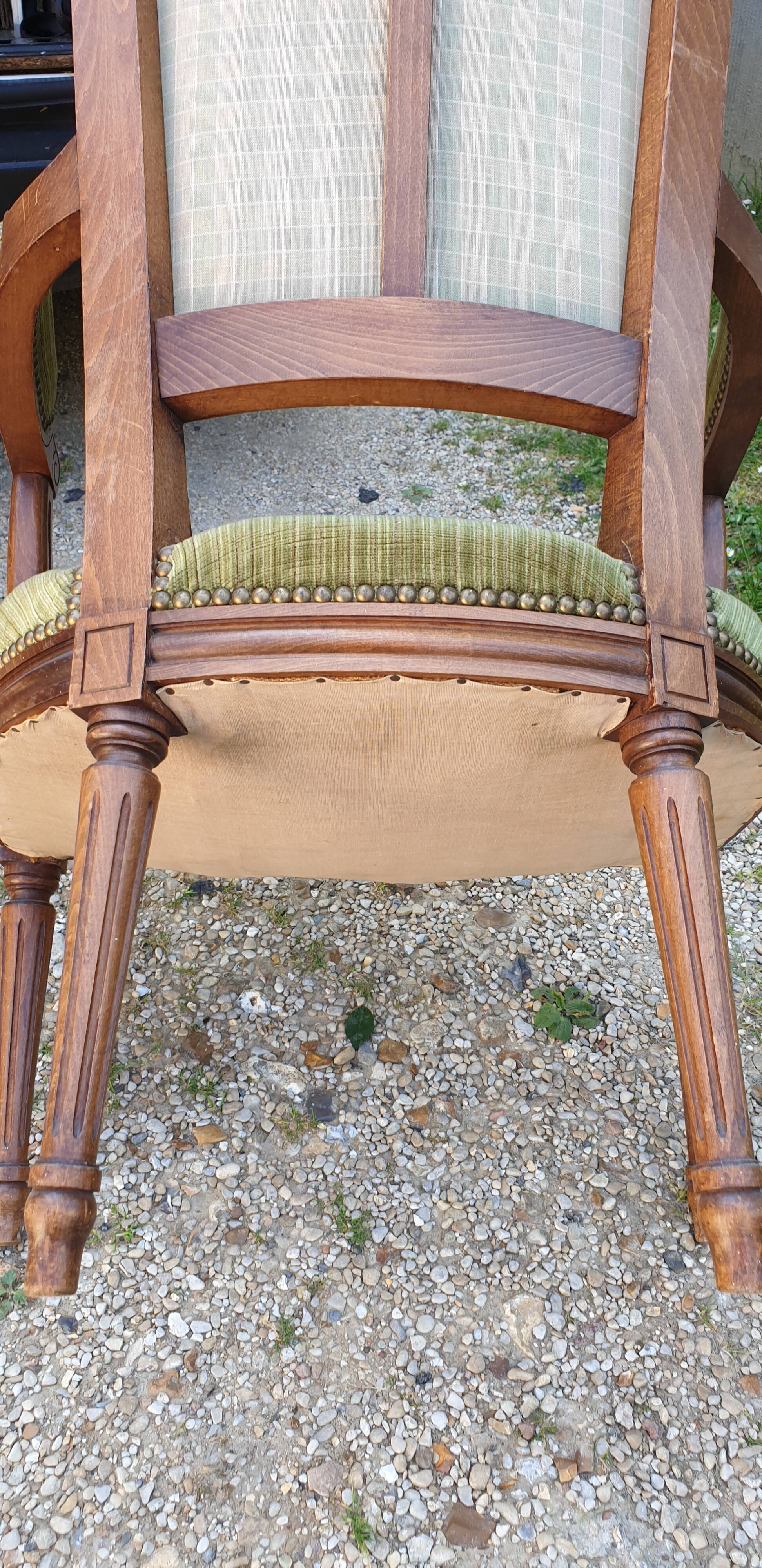 2 Louis XVI Trianon cabriolet armchairs