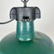 Industrial Green Enamel Factory Lamp with Cast Iron Top, 1960s