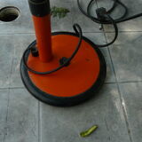 Orange and black arm metal table lamp flexible