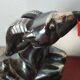 Pair of Gazelles bookends Hippolyte Moreau, signed - Spelter, marble