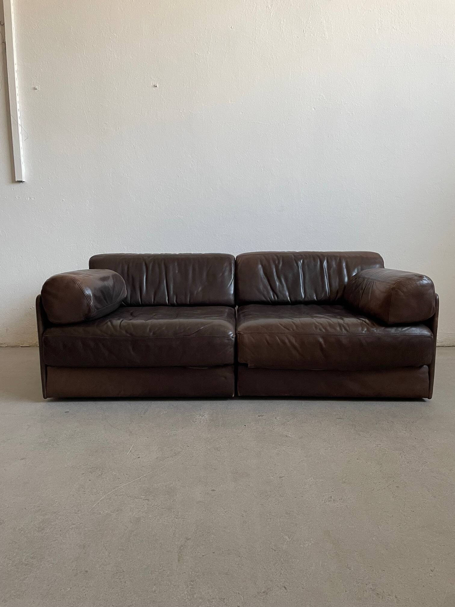 De Sede Ds-76 Modular Sofa in Brown Leather, Switzerland  1970s
