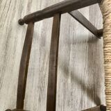 Children's armchair in beech wood and straw