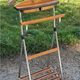 Vintage valet in wood, chrome metal and vinyl from the 60s