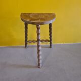 Vintage French Wooden Peasant Stool, from the 1970s.