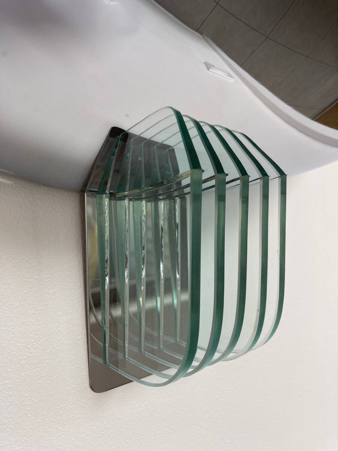 Chrome and glass wall light