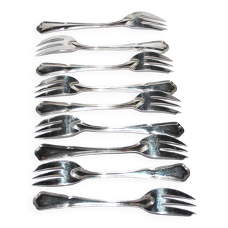 Ercuis lot de 9 fourchettes à dessert victoria métal argenté filet spatours 14cm