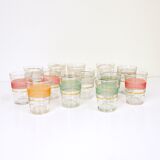 13 glasses with granite liqueurs