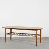 Midcentury Two Tier Teak Slatted Coffee Table.