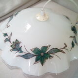 Opal glass chandelier 80s