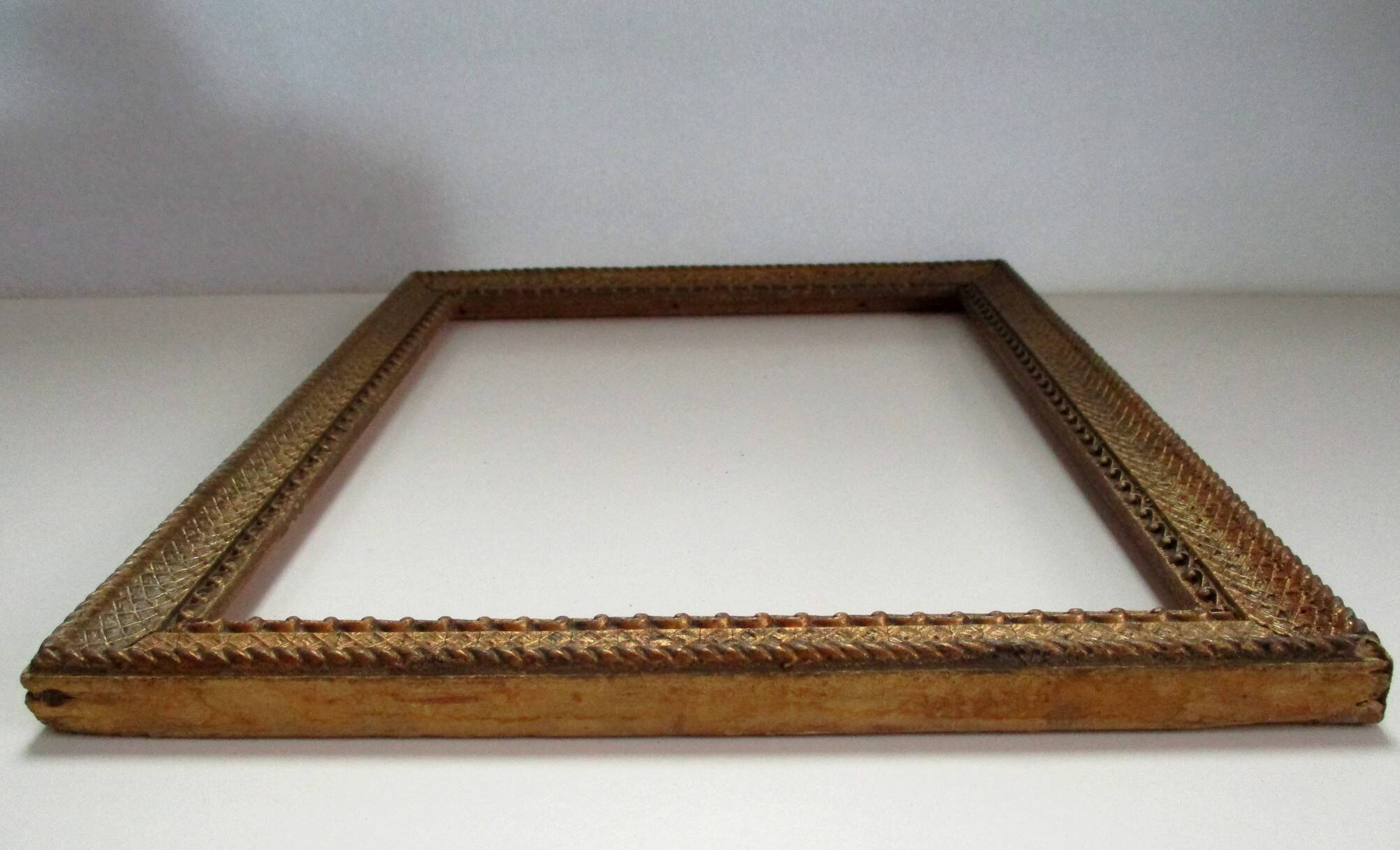 Antique gilded wooden frame for 212 x 272 mm subject