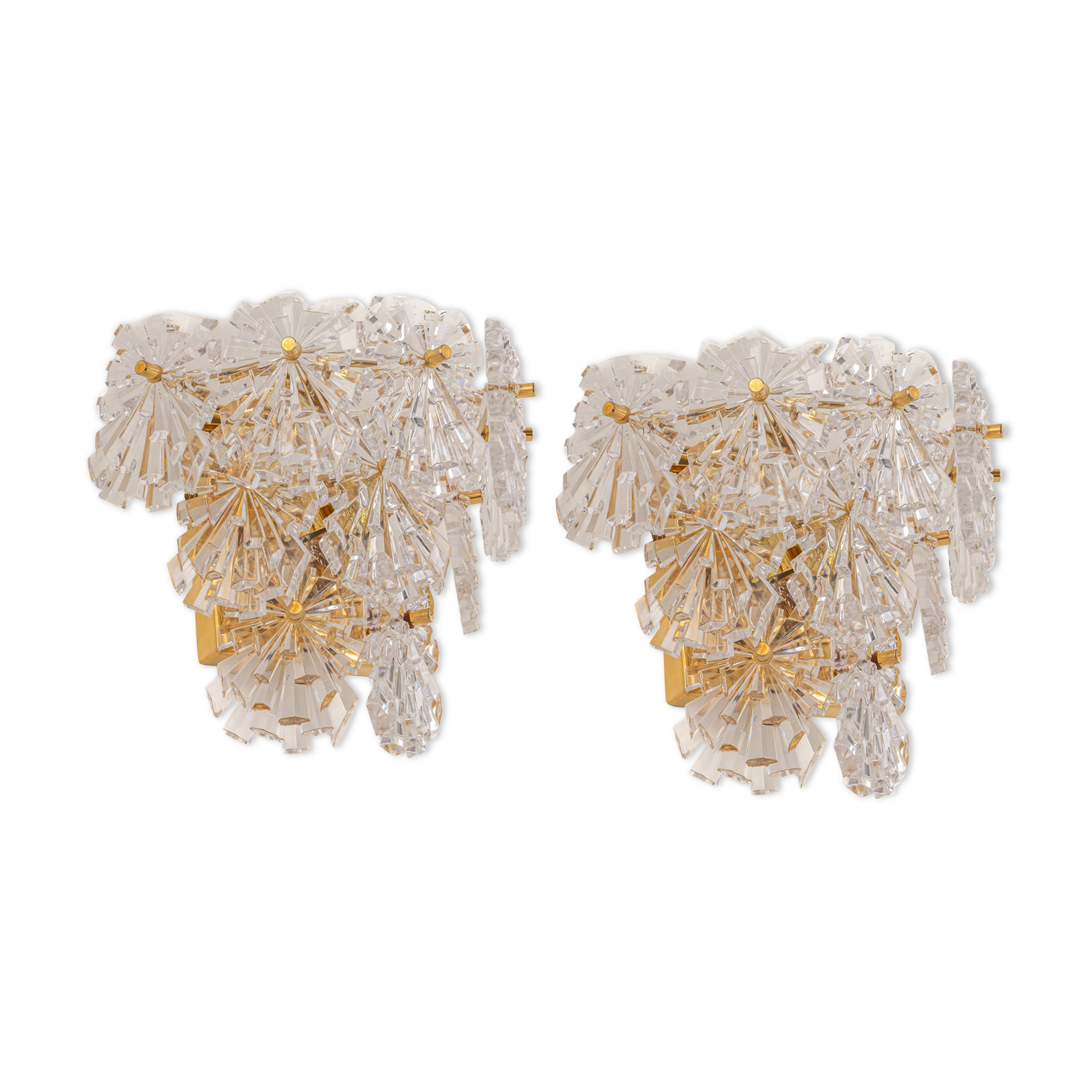 Wonderful Pair of Crystal Sconces by Kinkeldey, Germany, 1970s