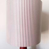 Vintage burgundy ceramic lamp and custom-made lampshade