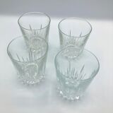 4 chiseled glass water glasses