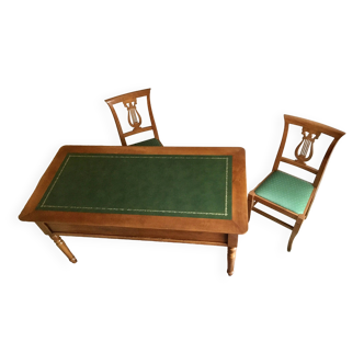 Bureau style Louis Philippe et 2 chaises