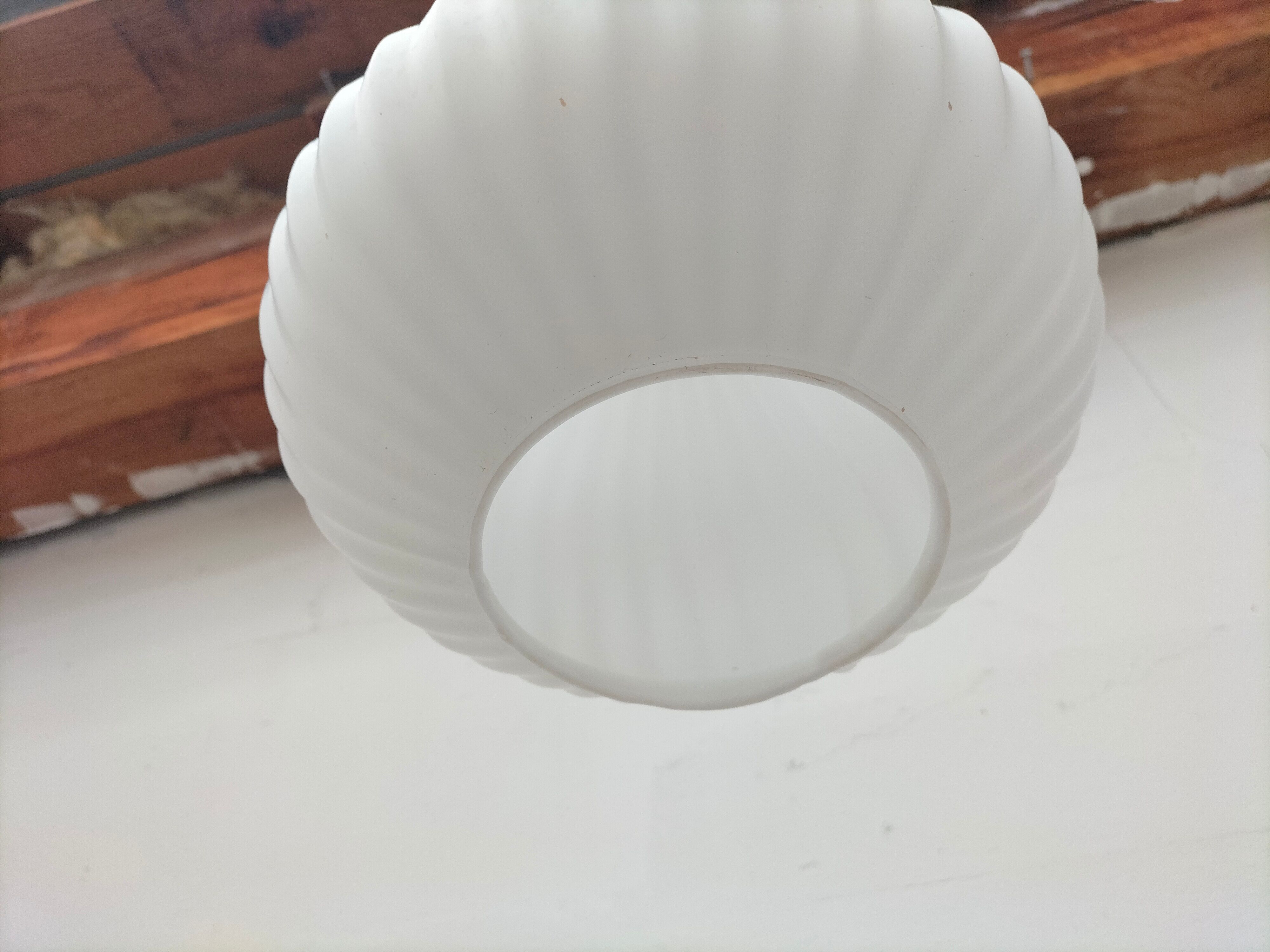 Pair brass and glass chandeliers