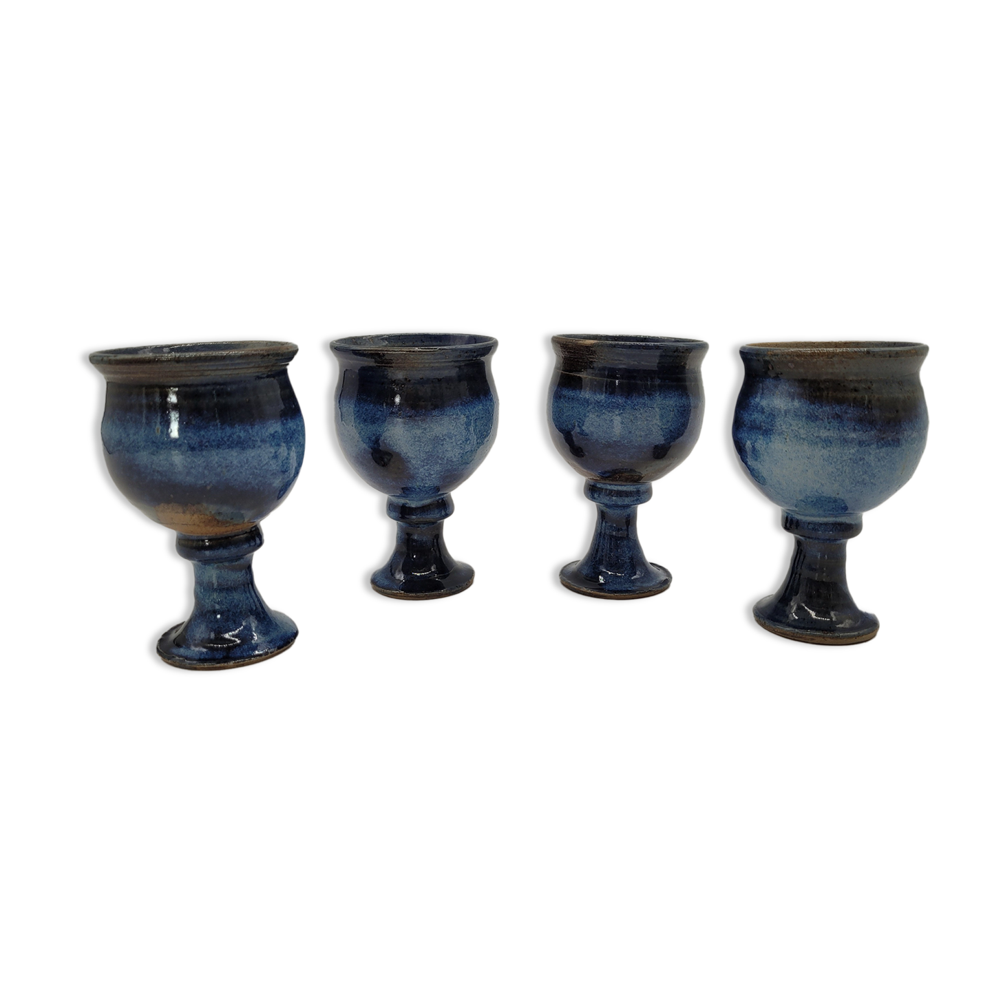 Set 4 blue sandstone cups